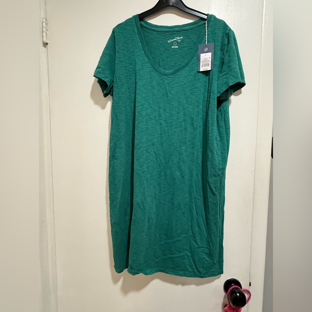 Universal Thread Teal V-Neck Tshirt Dress